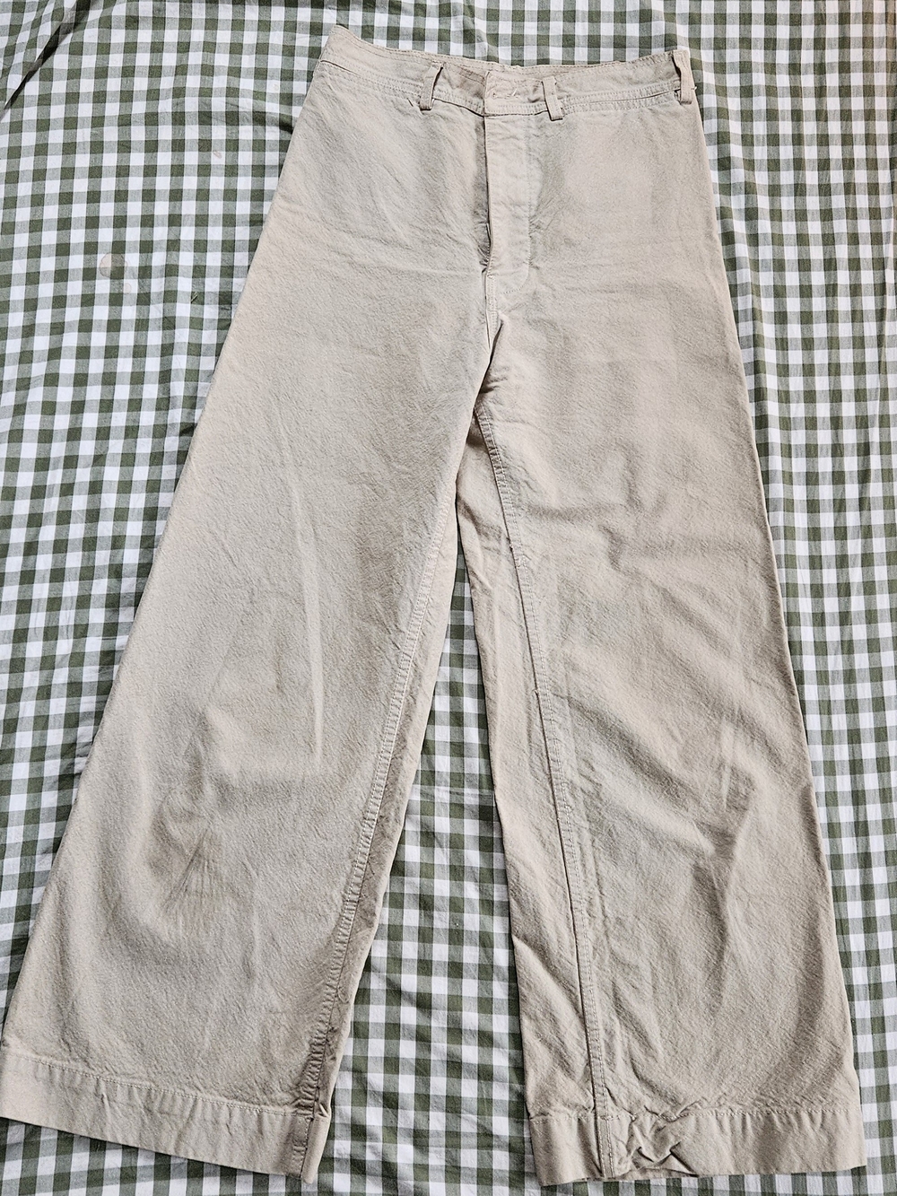 Jesse Kamm Wide-Leg Chinos in Light Beige
